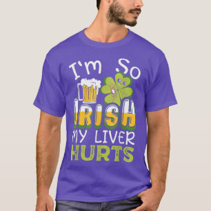 Camiseta Sou tão irlandês que meu fígado dói a Rua da cerve