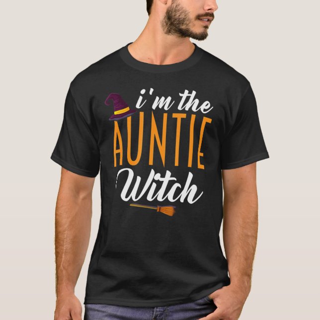 Camiseta Sou tia Bruxa Tia Halloween. (Frente)