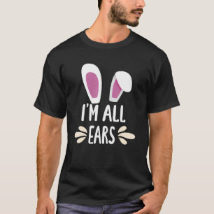 Camiseta Sou todo ouvidos coelho de páscoa coelhinha de ovo