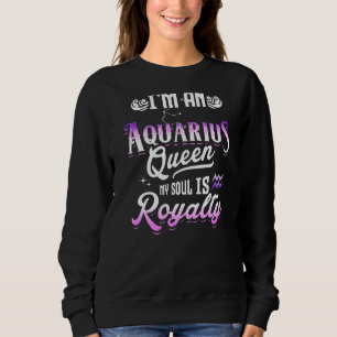 Camiseta Sou um Aquário Rainha Minha Alma é Royalty Zodiac