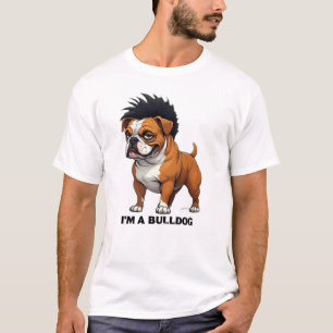 Camiseta Sou um Bulldog   Punk Mohawk Bulldog