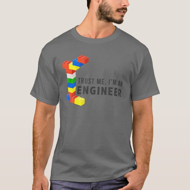 Camiseta Sou um Const de Construtor de Brinquedos de Blocos (Frente)