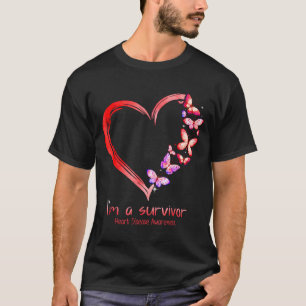 Camiseta Sou um Coração de Sobrevivente Mês de Conscientiza