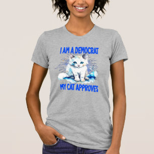Camiseta Sou um Democrata - Meu Gato Aprova