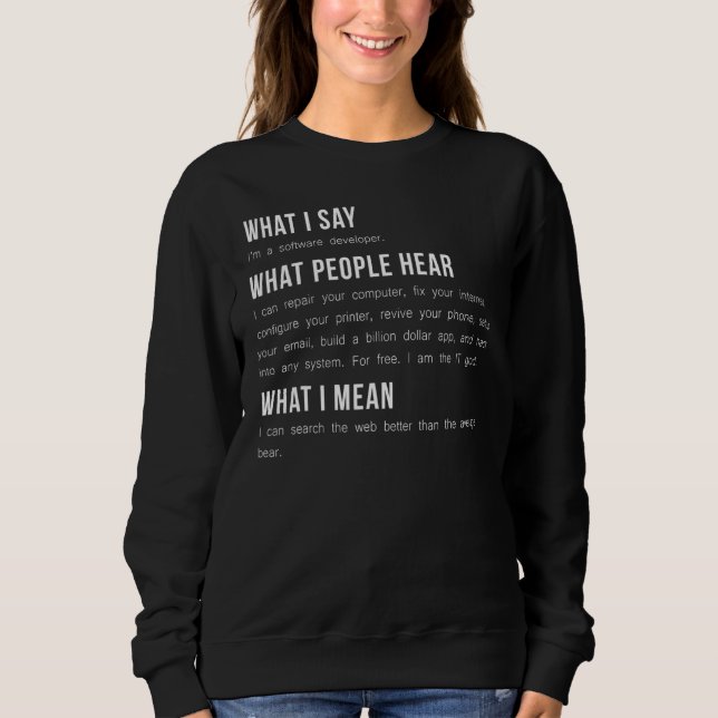 Camiseta Sou um desenvolvedor de software programador de pr (Frente)