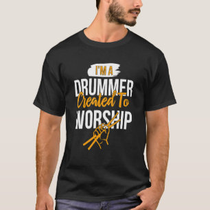 Camiseta Sou um Drummer Criado a Fé Cristã Culto M