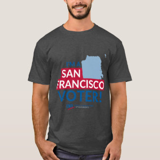 Camiseta Sou um eleitor de São Francisco texto vermelho e a