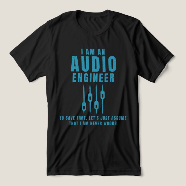 Camiseta Sou um engenheiro de áudio (Design frontal)