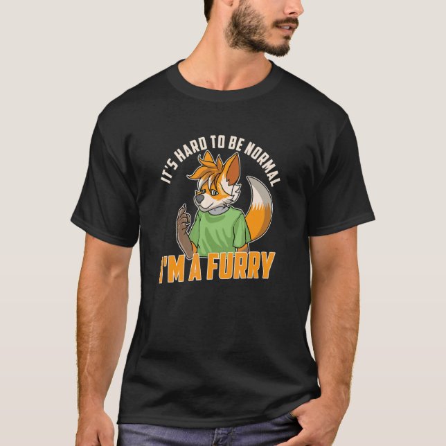 Camiseta Sou um Furry Fandom Cosplay Fox Furries Fursona Fu (Frente)