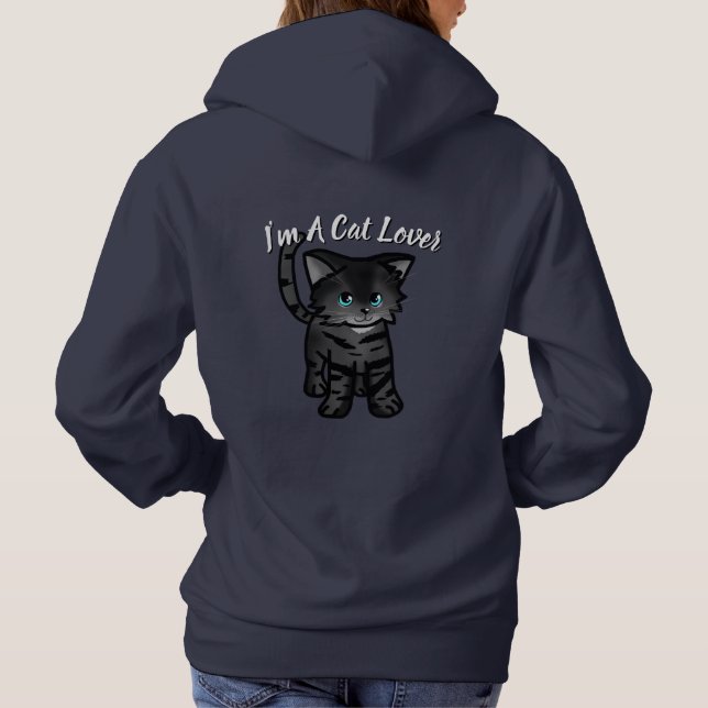 Camiseta "Sou um Gato-Lover" Hoodie (Verso)