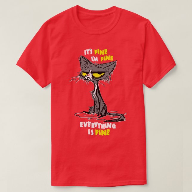 Camiseta Sou um gato sarcástico engraçado (Frente do Design)