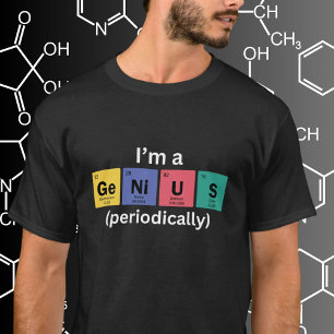 Camiseta Sou um gênio Mesa periódica de elementos engraçada