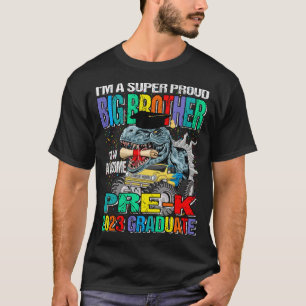 Camiseta Sou um Grande Irmão Muito Orgulhoso de Um Pré-K In