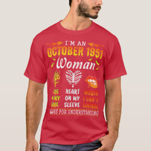 Camiseta Sou Um Incêndio De Mulher De Outubro De 1951 Em Me
