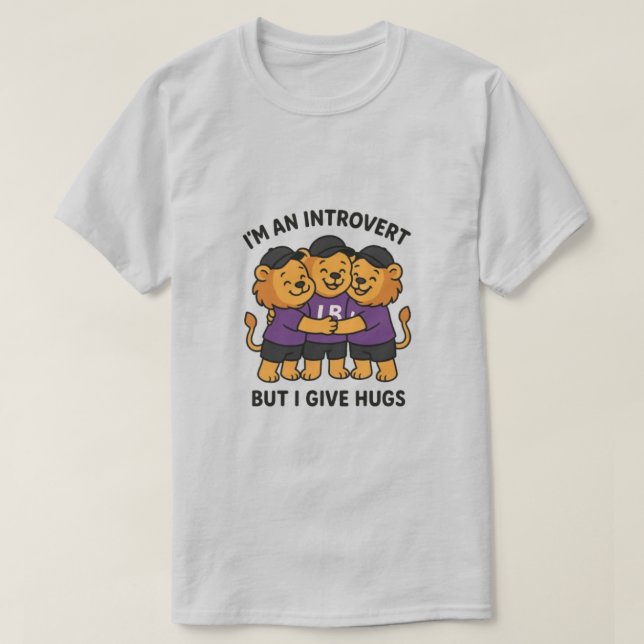 Camiseta Sou um introvertido, mas dou abraços (Frente do Design)