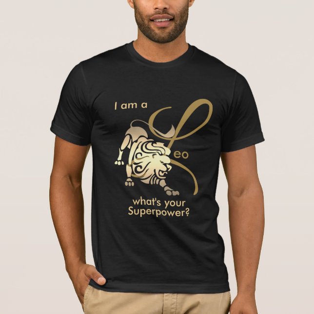 Camiseta Sou um Leo ♌ - Qual é a sua Superpotência? -Amarel (Frente)