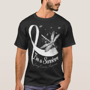 Camiseta Sou Um Libélula Sobrevivente Conscientização do Câ