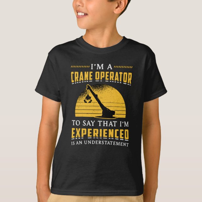 Camiseta Sou um local de construção de operários de guindas (Frente)