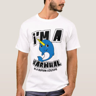 Camiseta Sou um Narwhal em uma fantasia humana - Dia de as