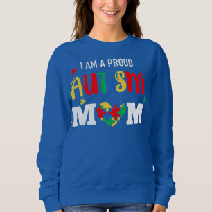 Camiseta Sou um orgulhoso Autismo Mãe Mamãe Mulher Coraç