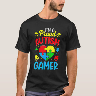 Camiseta Sou um orgulhoso jogador autista infantil juvenil
