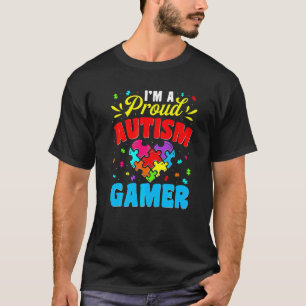 Camiseta Sou um orgulhoso jogador autista infantil juvenil