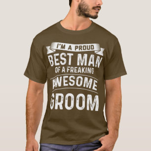 Camiseta Sou um orgulhoso melhor homem do noivo noivo