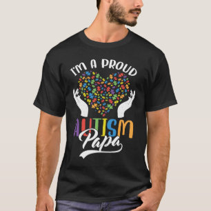Camiseta Sou Um Orgulhoso Papai Autista Coração de Enigma A