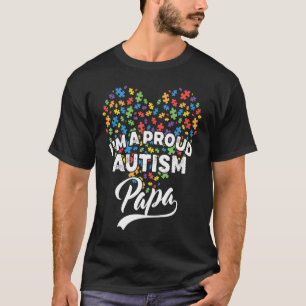 Camiseta Sou Um Orgulhoso Papai do Autismo Coração de Enigm