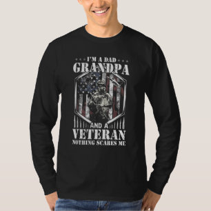 Camiseta Sou um pai avô e um veterano bandeira EUA dia dos 