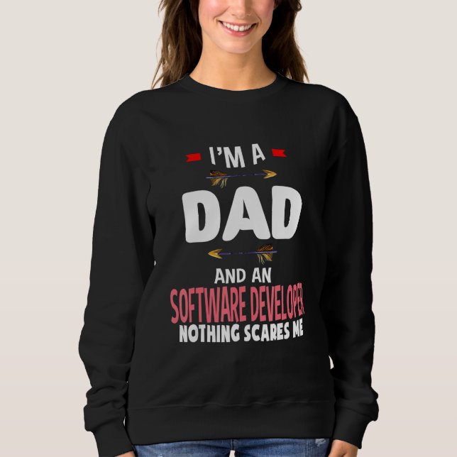 Camiseta Sou um Pai e um Desenvolvedor de Software Nada Me  (Frente)