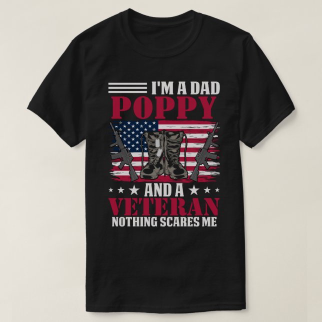 Camiseta Sou um Pai e um Veterano nada me assusta (Frente do Design)