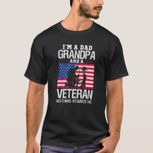 Camiseta Sou um Pai e um Vovô Veterano Bandeira dos EUA