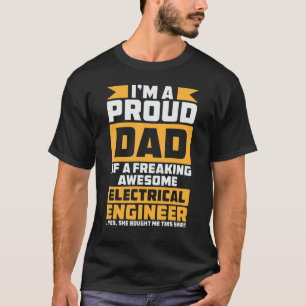 Camiseta Sou um Pai Orgulhoso de um eletricista espantoso