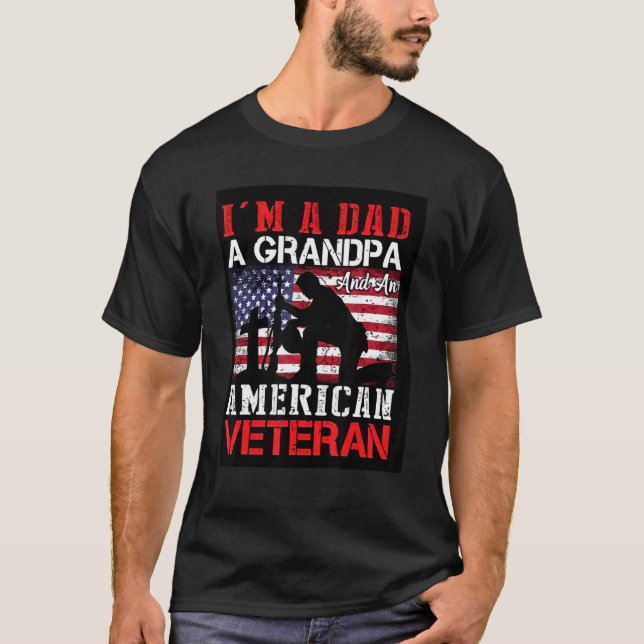 Camiseta Sou um Pai Vovô Veterano Dia de os pais para as Mu (Frente)