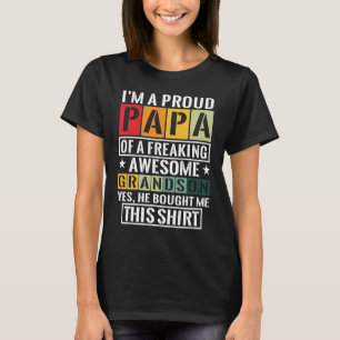 Camiseta Sou um papai orgulhoso de um neto incrível pra car