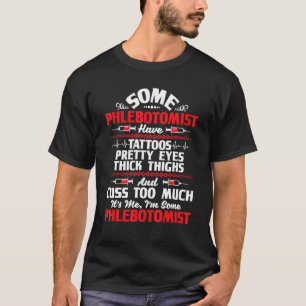 Camiseta Sou um Phlebotomist Bonito Olhos Tatuagem Phleboto
