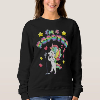 Camiseta Sou um Popster Feliz Cantando Unicórnio Popster