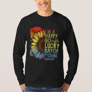 Camiseta Sou um Raio Sortudo Feliz de Sunshine Sunflower Lg
