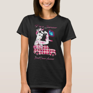 Camiseta Sou um Sobrevivente Cancer Sensibilização Mulher