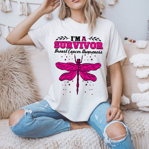 Camiseta Sou um sobrevivente Libélula Conscientização sobre