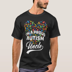 Camiseta Sou um Tio Orgulhoso do Autismo Coração de Quebra-