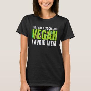 Camiseta Sou um Vegano Social Eu Evito Carne