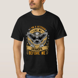 Camiseta Sou Um Veterano Como Meu Avô Antes De Mim