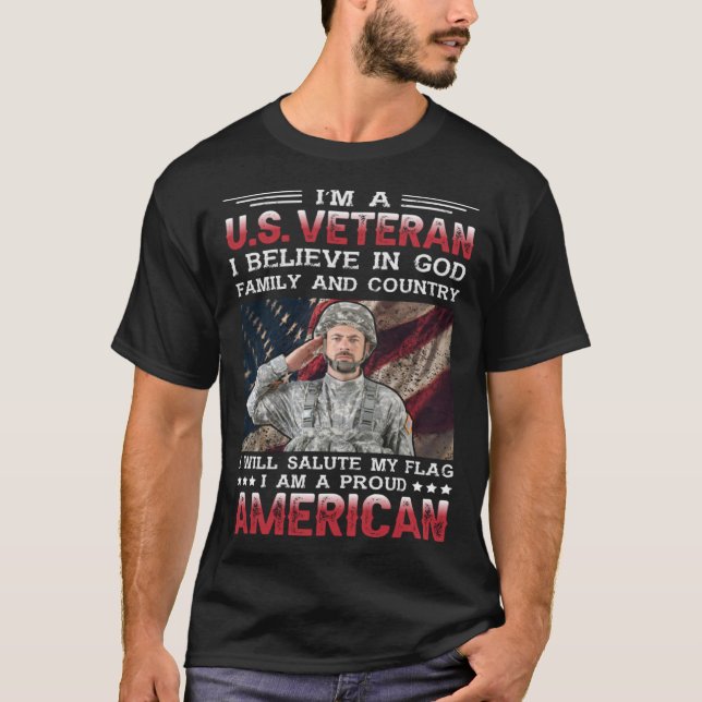 Camiseta Sou um Veterano dos EUA (Frente)