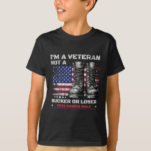 Camiseta Sou um Veterano, não um Sucker ou um perdedor Harr