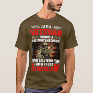 Camiseta Sou um veterano que acredito em Deus, família e ca