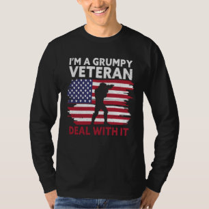 Camiseta Sou um veterano rabugento Aceite isso Bandeira dos