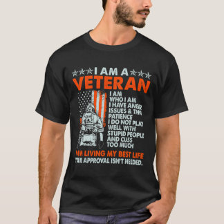 Camiseta Sou Um Veterano Sou Quem Sou Eu Tenho Problemas De