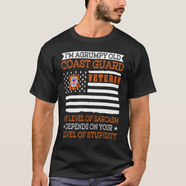 Camiseta Sou um Veterano Vereador da Guarda Costeira Velha  (Frente)